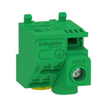 Schneider Electric Terminalblok 1x6/25 + 4x1,5/4 grøn 3316413210  3606489580025
