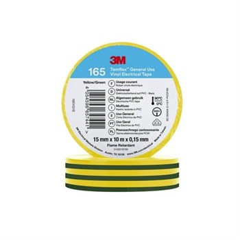 3M Temflex tape gul/grøn 15 mm x 10m 8739010282 4054596657441