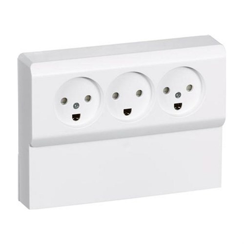 LK Opus 66 panel stikdåse tripel 2 tændinger hvid 5703302051545