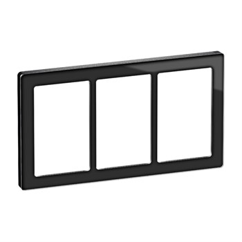 Lk FUGA PURE ramme glas 3x1½ sort 1017057320 5703302158299