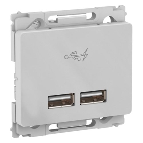 LK Opus 66 USB Lader dobbelt 2,1A lysegrå 5703302163354
