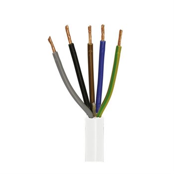Plastkabel m/jord 5g2,50 mm² 50 meter rulle hvid 5705157287612