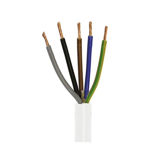 Plastkabel m/jord 5g2,50 mm² 50 meter rulle hvid 5705157287612