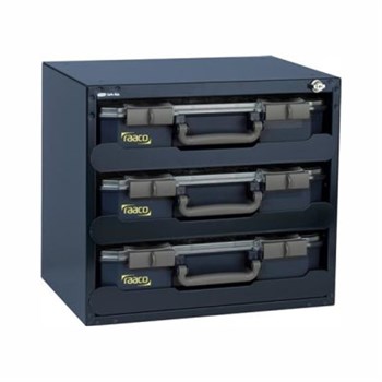Raaco safebox 80x3 med 3 Carrylite sortimentskasser